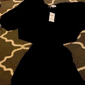 Macys 2x black 1 piece dress cutouts
